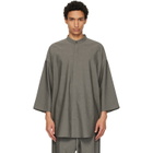 Fear of God Gray Cotton Wool Oxford Relaxed Short Sleeve Shirt