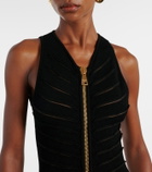 Balmain Knitted cutout midi dress