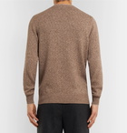 Brunello Cucinelli - Button-Trimmed Mélange Cotton Sweater - Tan