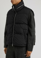 Ami Paris Quilted Hooded Shell Gilet Black