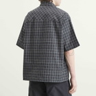 ROA Men's Aair Floweave Printed Check Short Sleeve Shirt in Grey