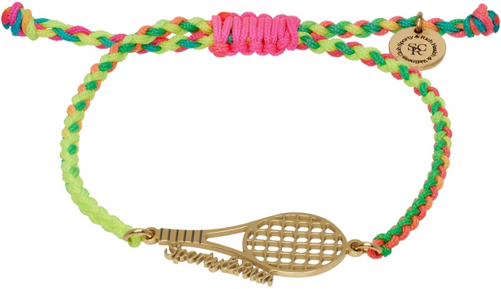 Photo: Sporty & Rich Multicolor Racquet Cord Bracelet
