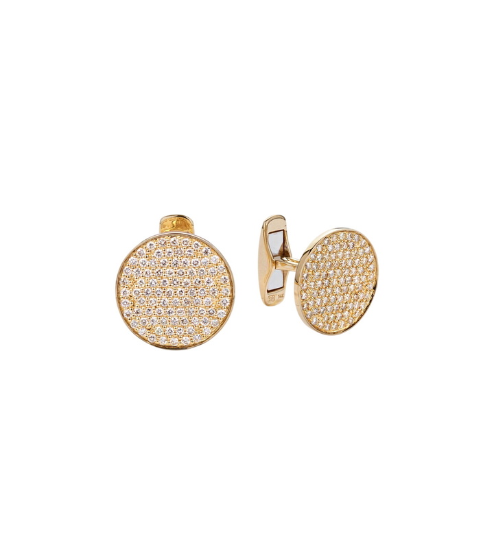 Photo: Sydney Evan Disc 14kt gold cufflinks with diamonds