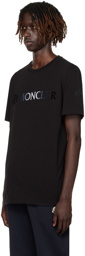 Moncler Black Flocked T-Shirt