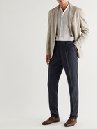 Brunello Cucinelli - Pleated Houndstooth Virgin Wool and Silk-Blend Suit Trousers - Blue