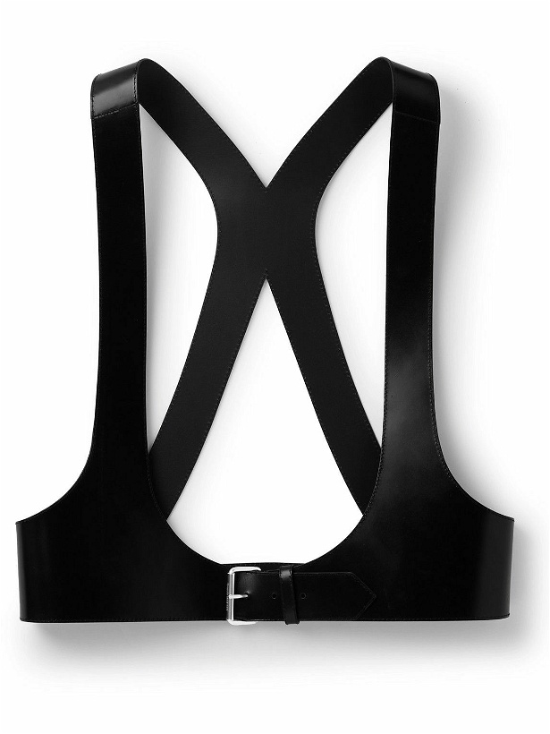Photo: Alexander McQueen - Glossed-Leather Harness Belt - Black
