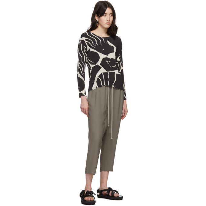 Issey Miyake Black and White Cuddle Pleats Blouse