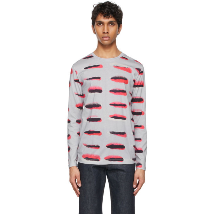 Photo: Dries Van Noten Grey Graphic Print Long Sleeve T-Shirt