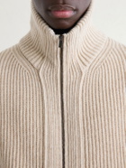Altea - Ribbed Virgin Wool Cardigan - Neutrals