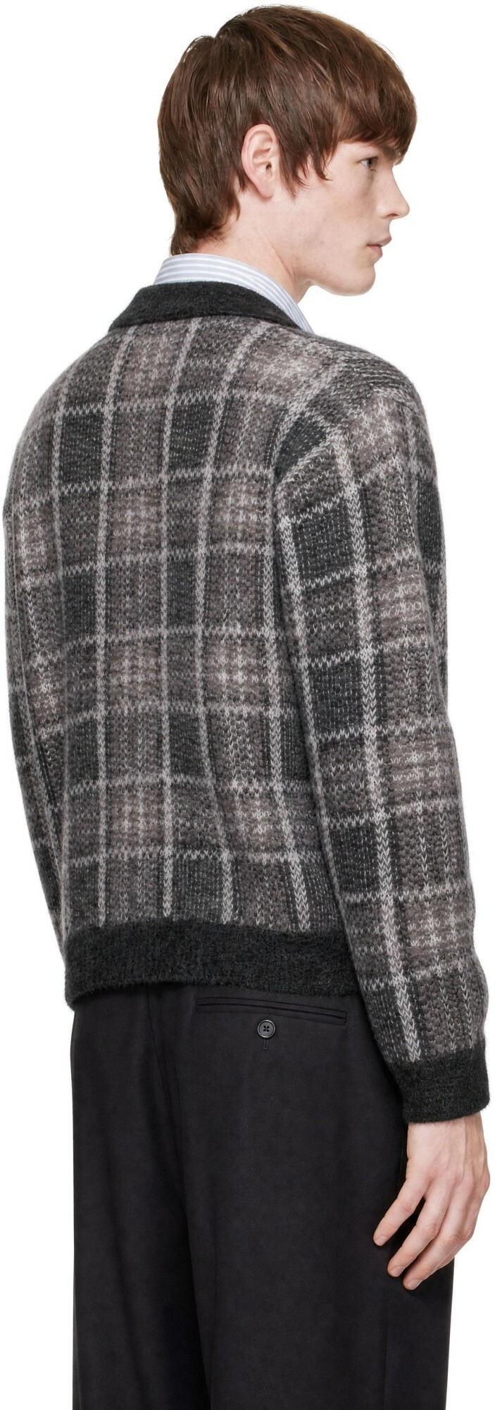 OUR LEGACY Gray Evening Polo Cardigan