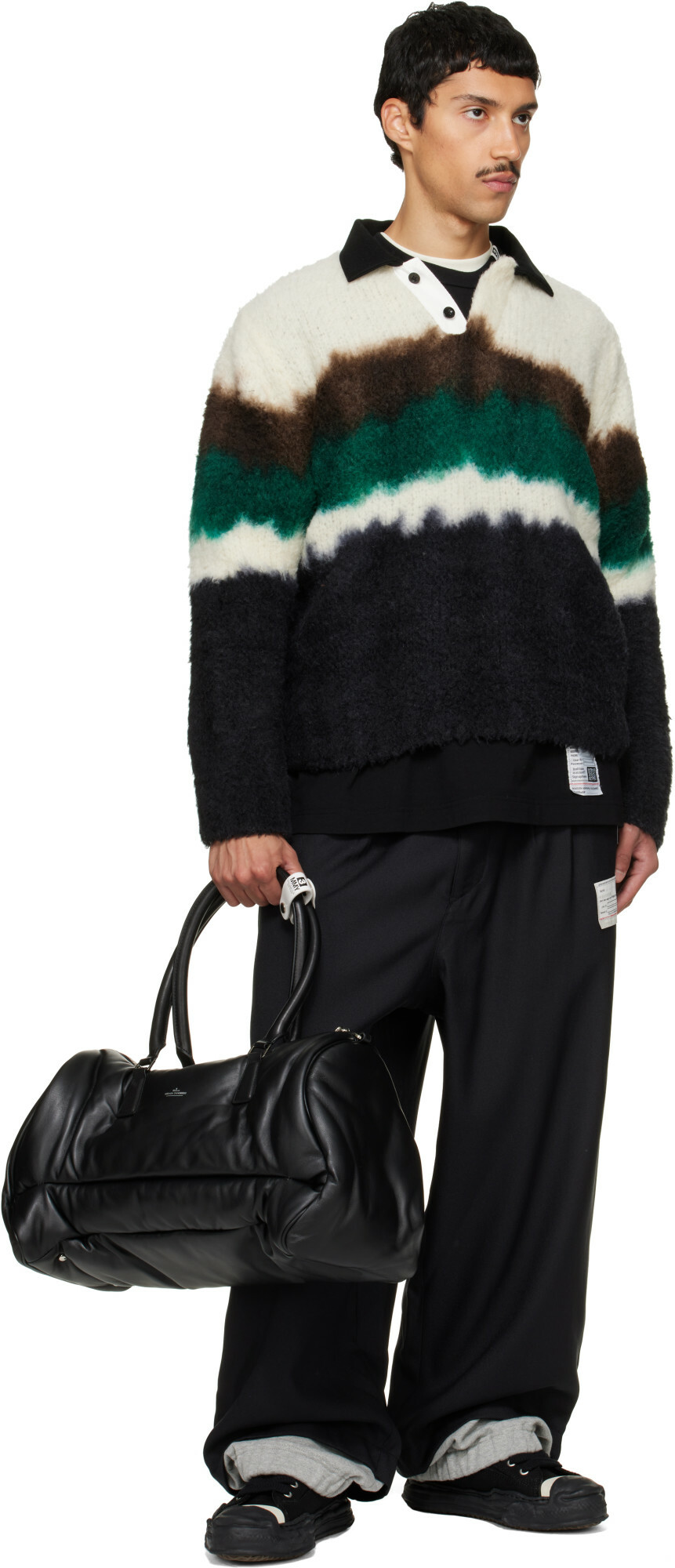 Maison MIHARA YASUHIRO Black 'Pucker' Duffle Bag