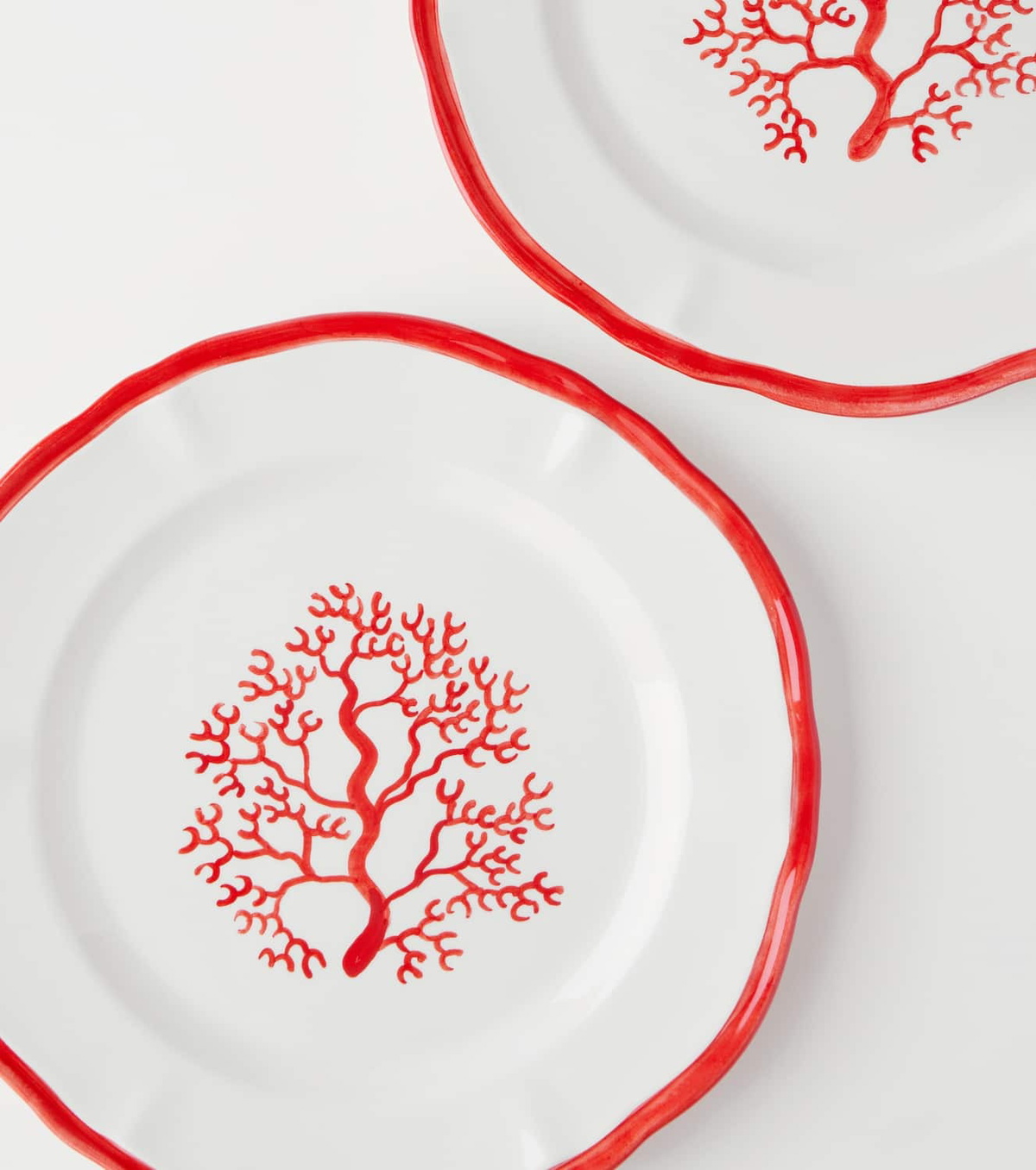 Les-Ottomans Coral set of 4 ceramic dinner plates