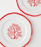 Les-Ottomans Coral set of 4 ceramic dinner plates