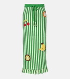Alémais Sundae crochet embroidered cotton maxi skirt