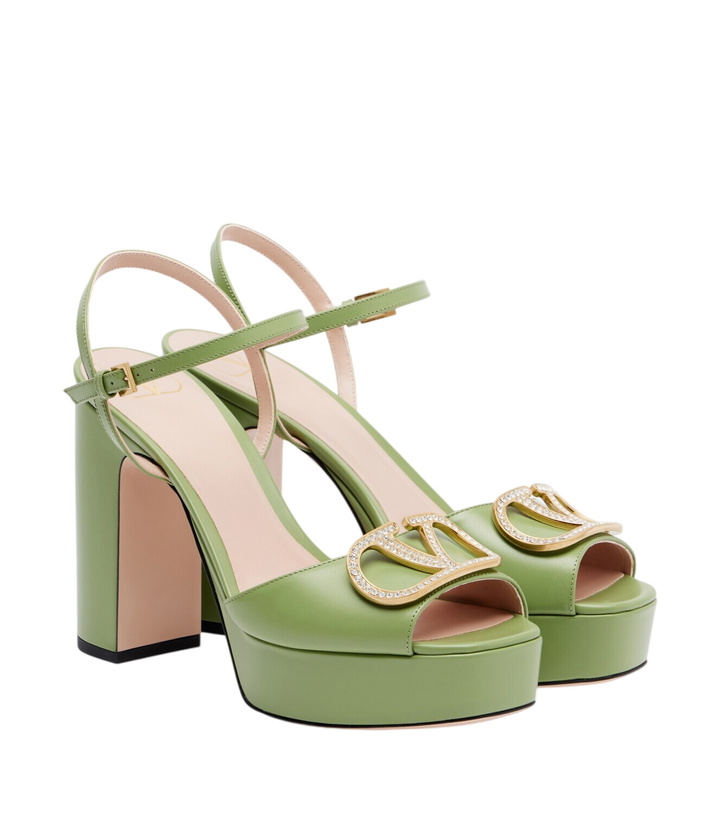 Photo: Valentino Garavani VLogo embellished leather platform sandals