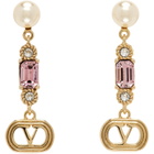 Valentino Garavani Ovalette Faux-Pearl & Swarovski Crystal Earrings