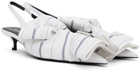 Balenciaga White Knife Chemise 40mm Slingback Heels