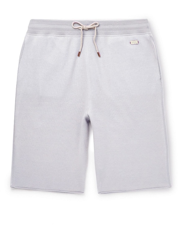 Photo: Agnona - Straight-Leg Cotton-Blend Jersey Drawstring Shorts - Gray