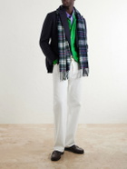Polo Ralph Lauren - Fringed Logo-Embroidered Recycled Checked Wool-Blend Scarf