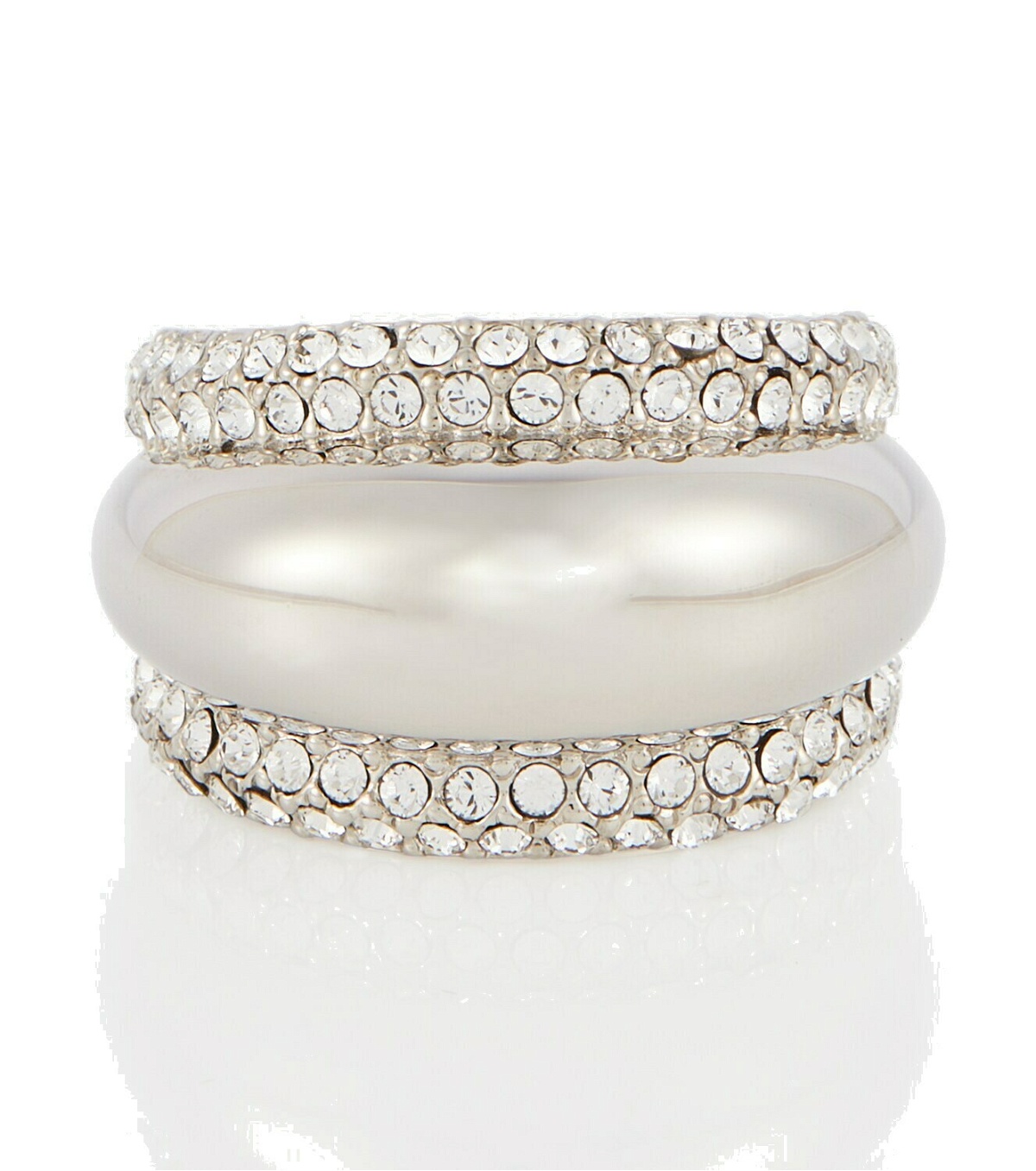Saint Laurent Brass crystal-embellished ring Saint Laurent
