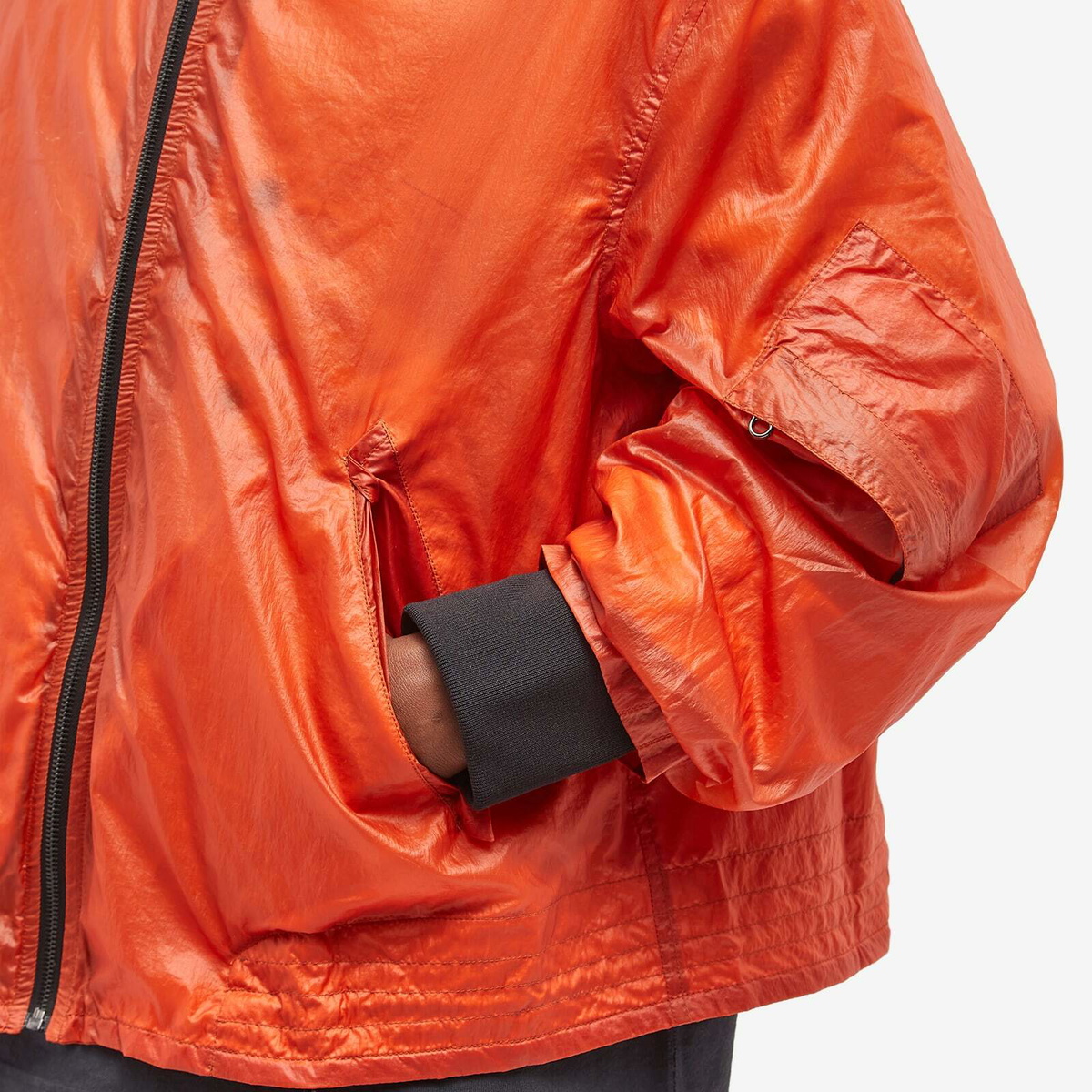 Our Legacy Men's Luft Nylon Jacket in Eld Rubberized Nylon Our Legacy