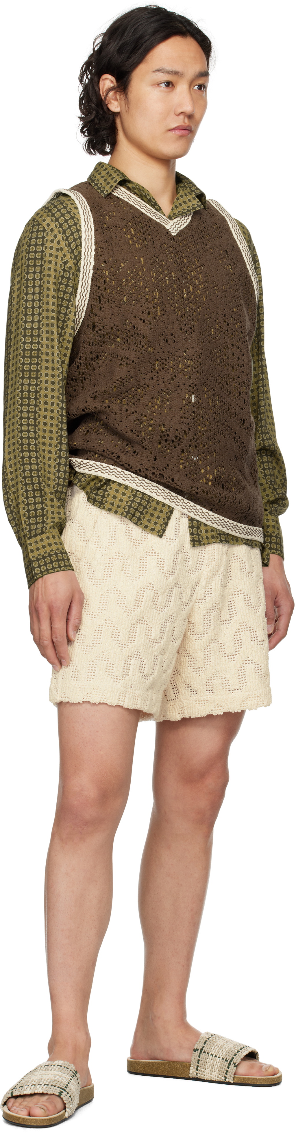 OAS Brown Astrea Orion Crochet Vest