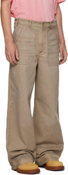 Acne Studios Beige Stained Twill Trousers