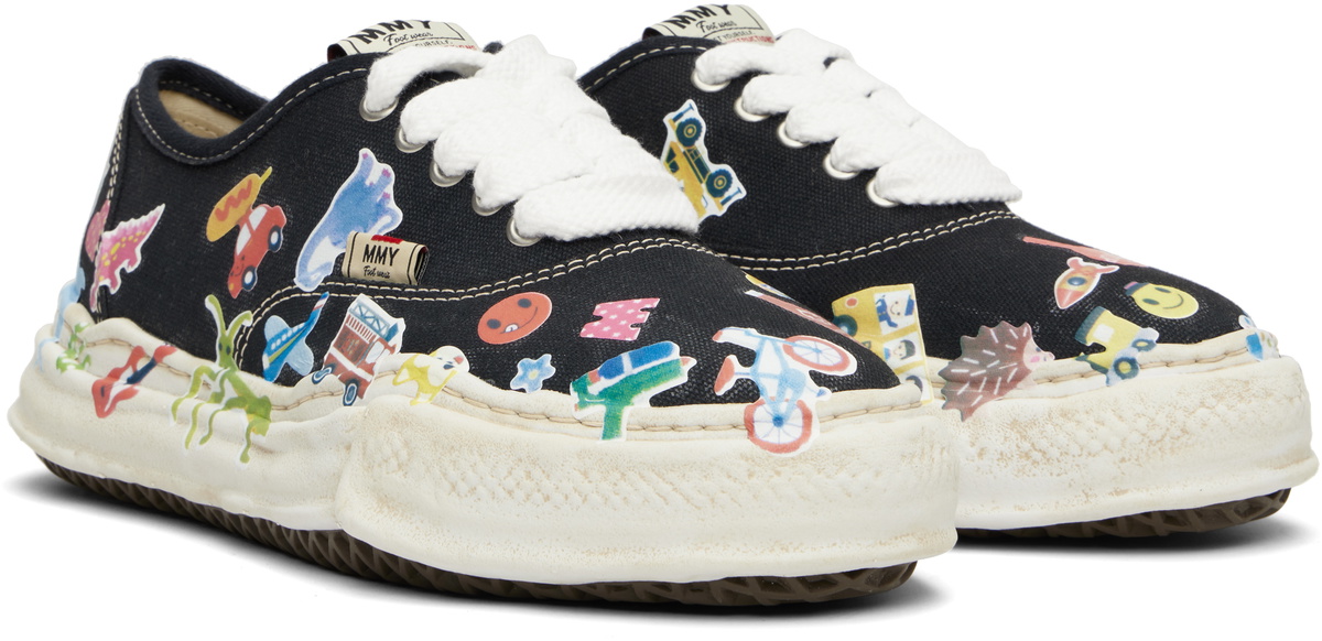 Maison MIHARA YASUHIRO Black 'Baker' OG Sole Sticker Canvas Sneakers