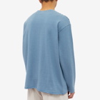 FrizmWORKS Men's Long Sleeve Oversized Stripe T-Shirt in Steel Blue