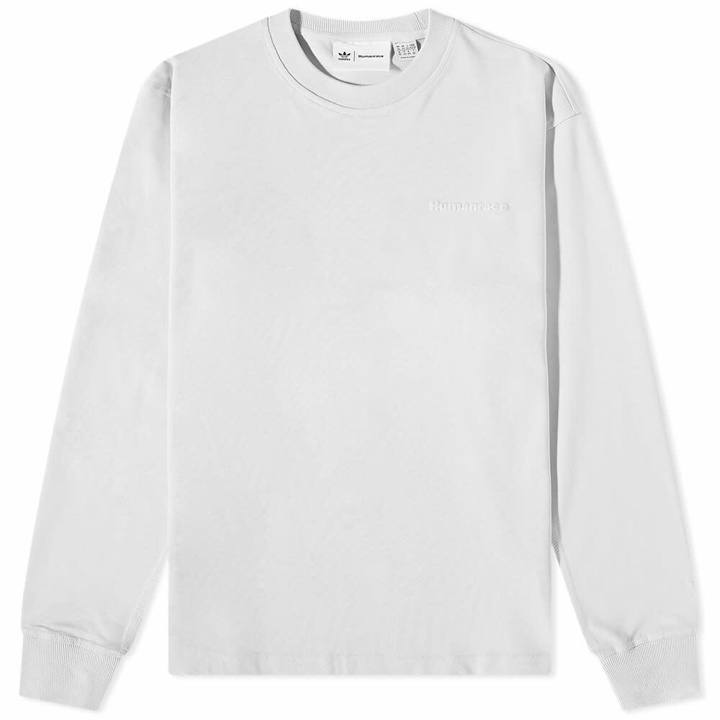 Photo: Adidas x Pharrell Williams Long Sleeve Premium Basics T-Shirt in Light Grey Heather/Solid Grey
