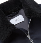 Mr P. - Shearling-Trimmed Cotton-Blend Twill Blouson Jacket - Blue