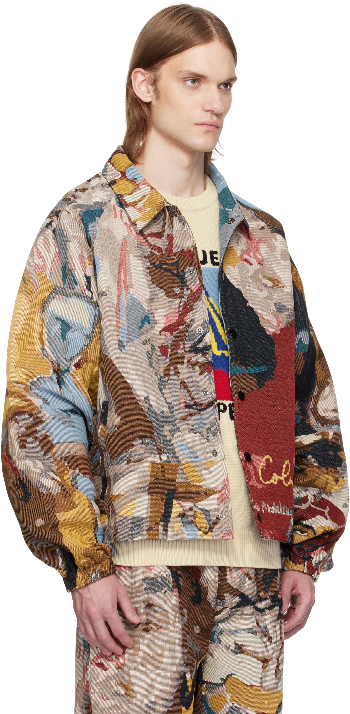 KidSuper Multicolor Jacquard Paintings Coach Jacket