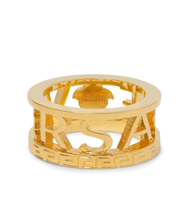 Photo: Versace - Logo Gold-Tone Ring - Gold