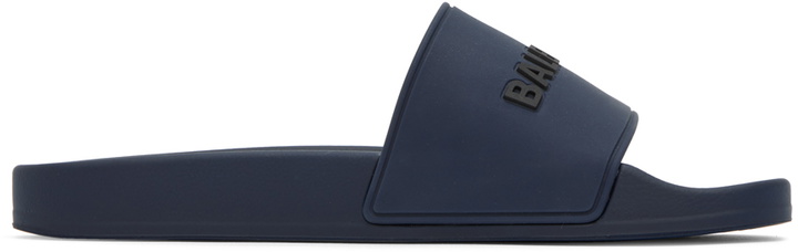 Photo: Balenciaga Navy Pool Slides