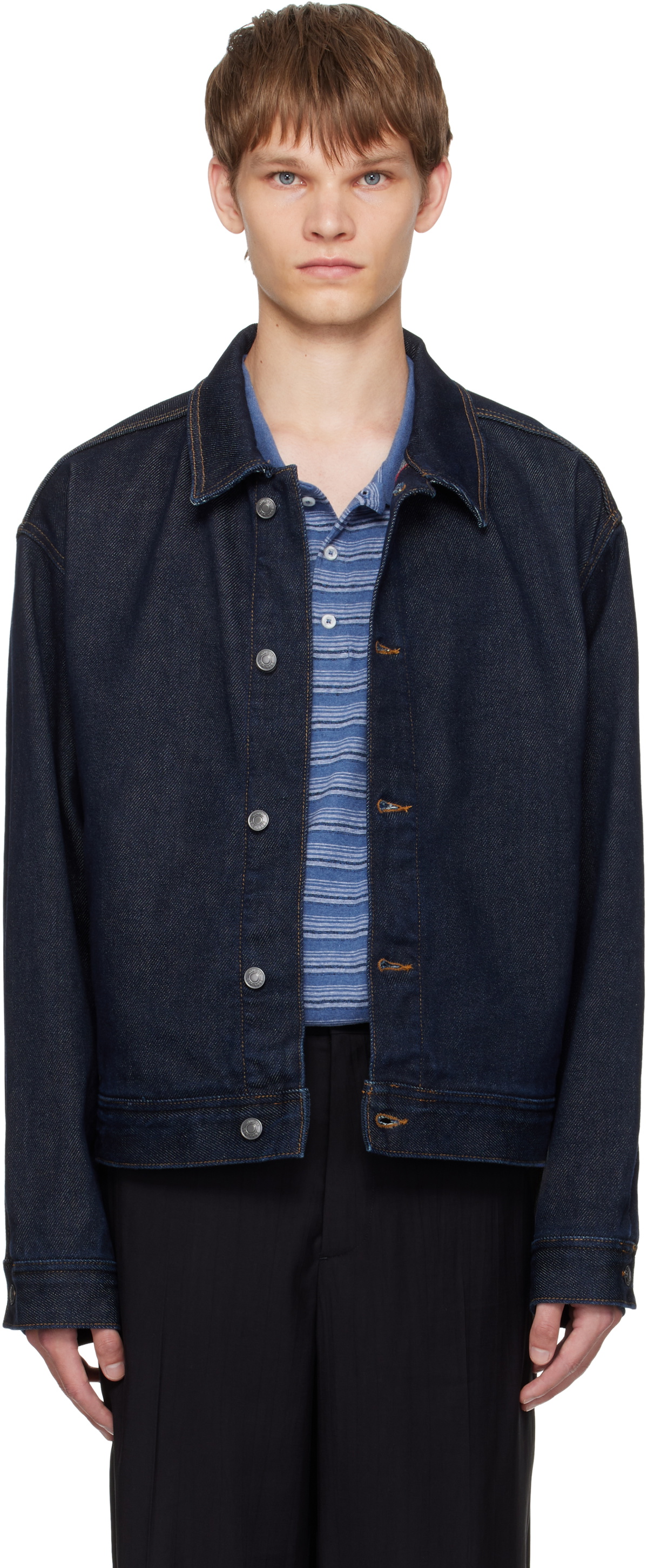 Hugo Navy Regular-Fit Denim Jacket