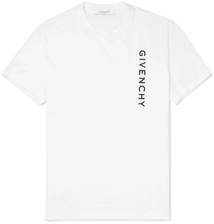 Photo: Givenchy - Slim-Fit Logo-Embroidered Cotton-Jersey T-Shirt - White