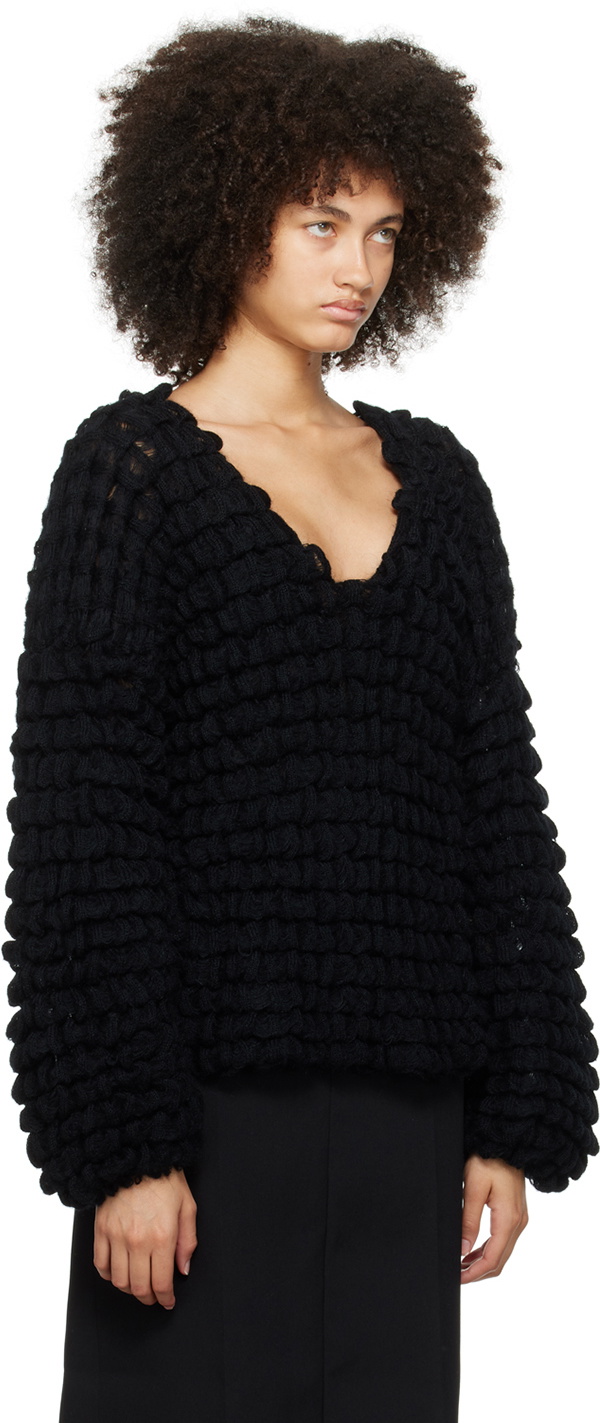 Subtle Le Nguyen Black V-Neck Sweater