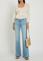 Paige Jay Embroidered Cotton and Silk-blend Blouse White