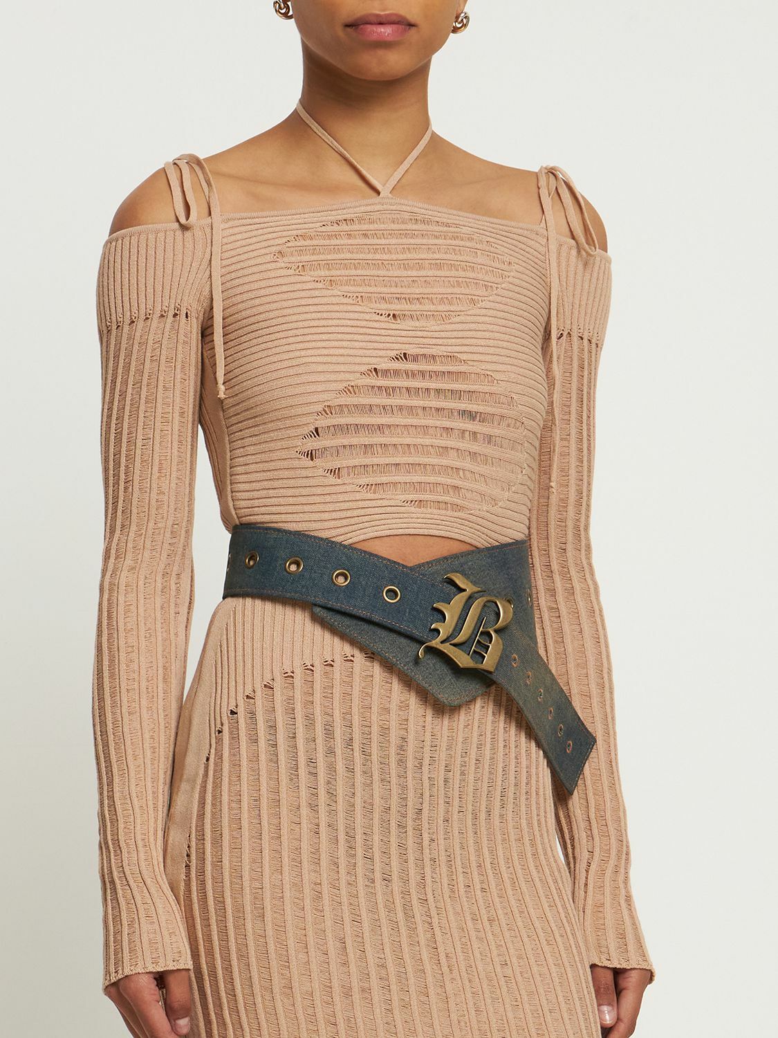 BLUMARINE - Denim Logo Belt Blumarine
