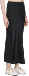 Silk Laundry Black Bias-Cut Maxi Skirt