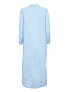 120% Lino Blue Linen Shirt Dress