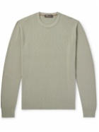Loro Piana - Cotton and Silk-Blend Piqué Sweater - Green