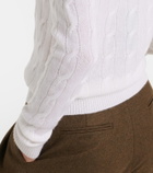 Ralph Lauren Collection Cable-knit off-shoulder cashmere sweater