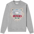 Kenzo Men's Embroidered Tiger Crew Sweat in Dove Grey