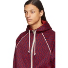 Gucci Red and Blue G Rhombus Zip-Up Hoodie