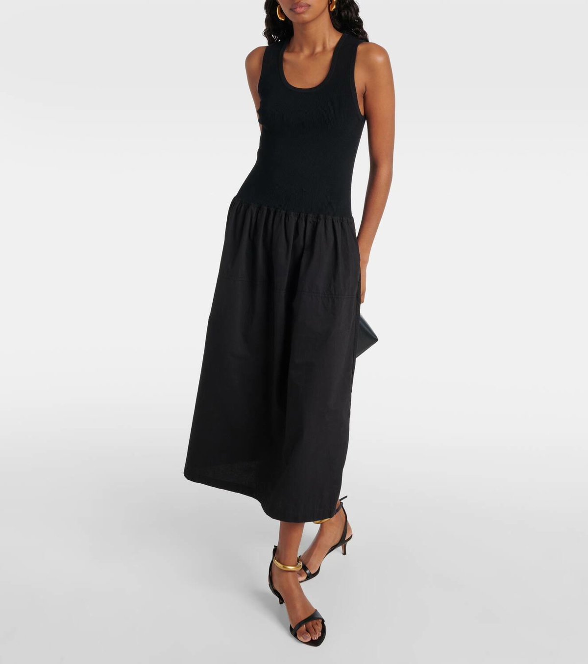 【Proenza Schouler】ホワイトラベル Maliaコットンポプリン max Proenza Schouler White Label Malia Cotton Poplin Midi-Dress