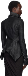 Rick Owens Black Hollywood Naska Biker Leather Jacket