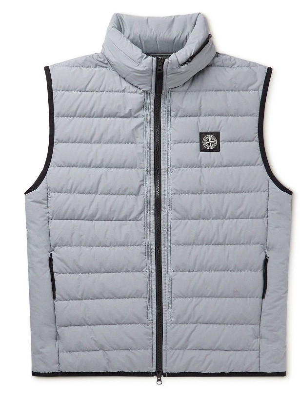 Photo: Stone Island - Logo-Appliquéd Quilted Shell Down Gilet - Gray