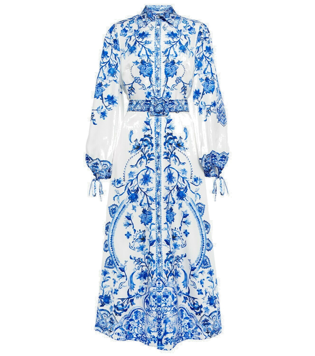 Polo Ralph Lauren - Belted printed silk midi dress Polo Ralph Lauren