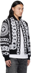 Versace Black Medusa Chains Reversible Bomber Jacket